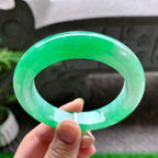 糯冰种阳绿平安镯（59mm）（yc254105）