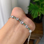 18k金钻镶冰种无色蛋面手链（yc215981）