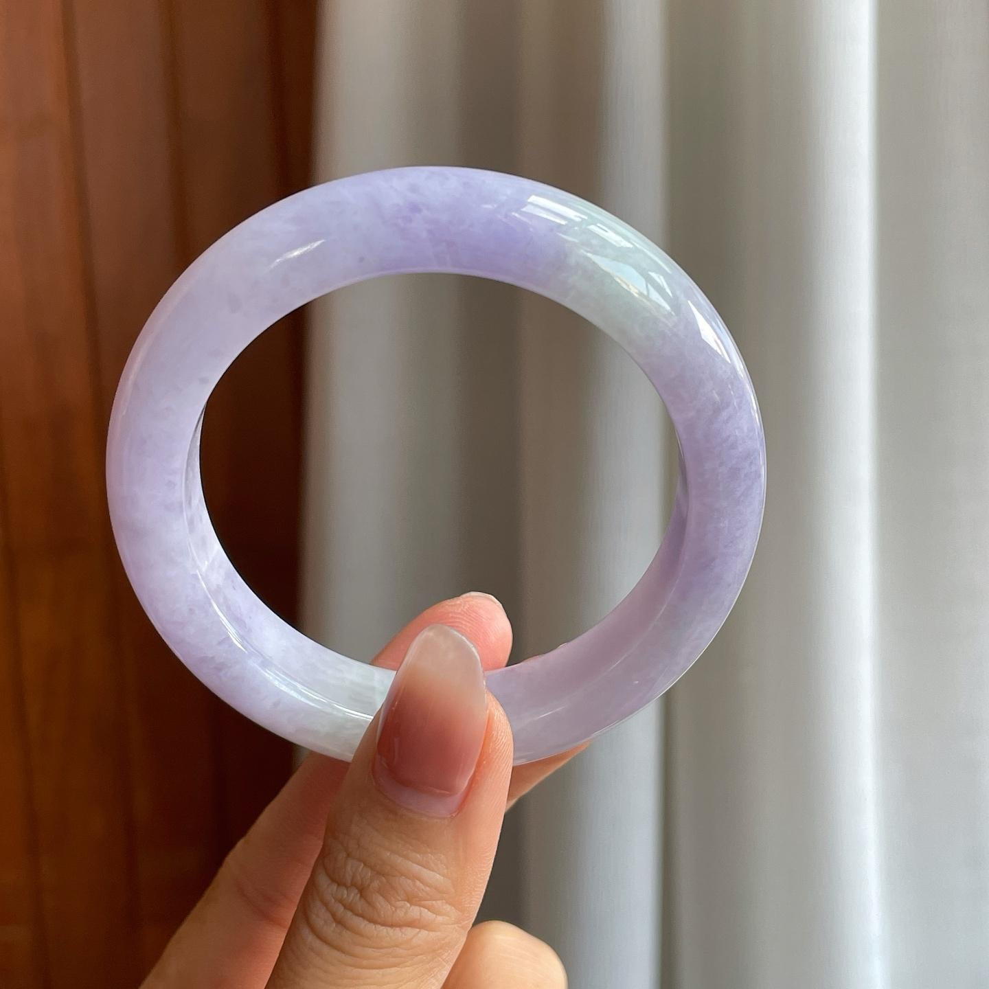 糯冰紫罗兰翡翠平安镯（54.8mm）（yc318678）