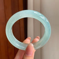 高冰种晴底翡翠平安镯（53.4mm)（yc363434）
