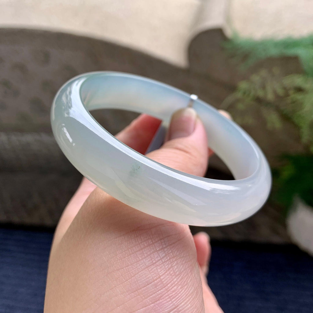 糯冰种淡晴底平安镯（59mm）（yc233896）