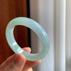 糯冰淡春带彩翡翠平安镯（51.3mm）（yc344649）