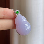 18k金钻镶糯冰紫罗兰翡翠葫芦（yc288133）