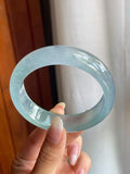 冰玻种蓝底翡翠平安镯（57.5mm）（yc220808）