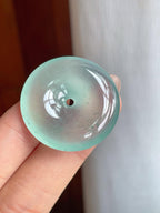 冰种晴底飘花翡翠平安扣（yc238169）