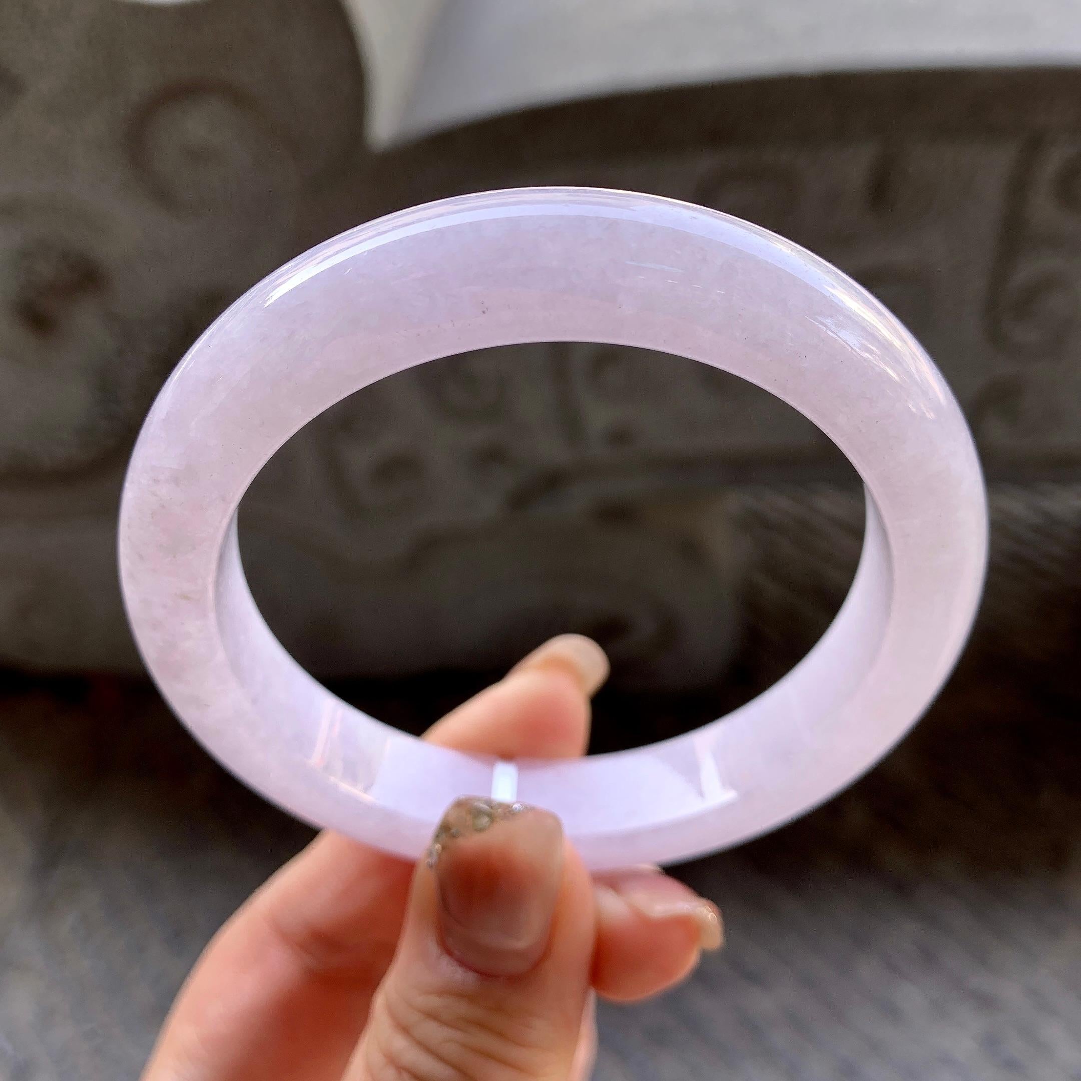 糯种淡紫罗兰平安镯（56mm）（yc296335）