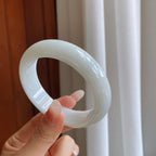 细糯冰白月光翡翠平安镯（59mm）（yc274574）