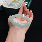 糯冰蓝晴底翡翠手镯（56mm）（yc017028）