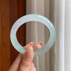 糯冰半山半水翡翠平安镯（55.5mm)（yc414433）