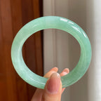 冰种晴底翡翠平安镯（57.5mm）（yc342968）