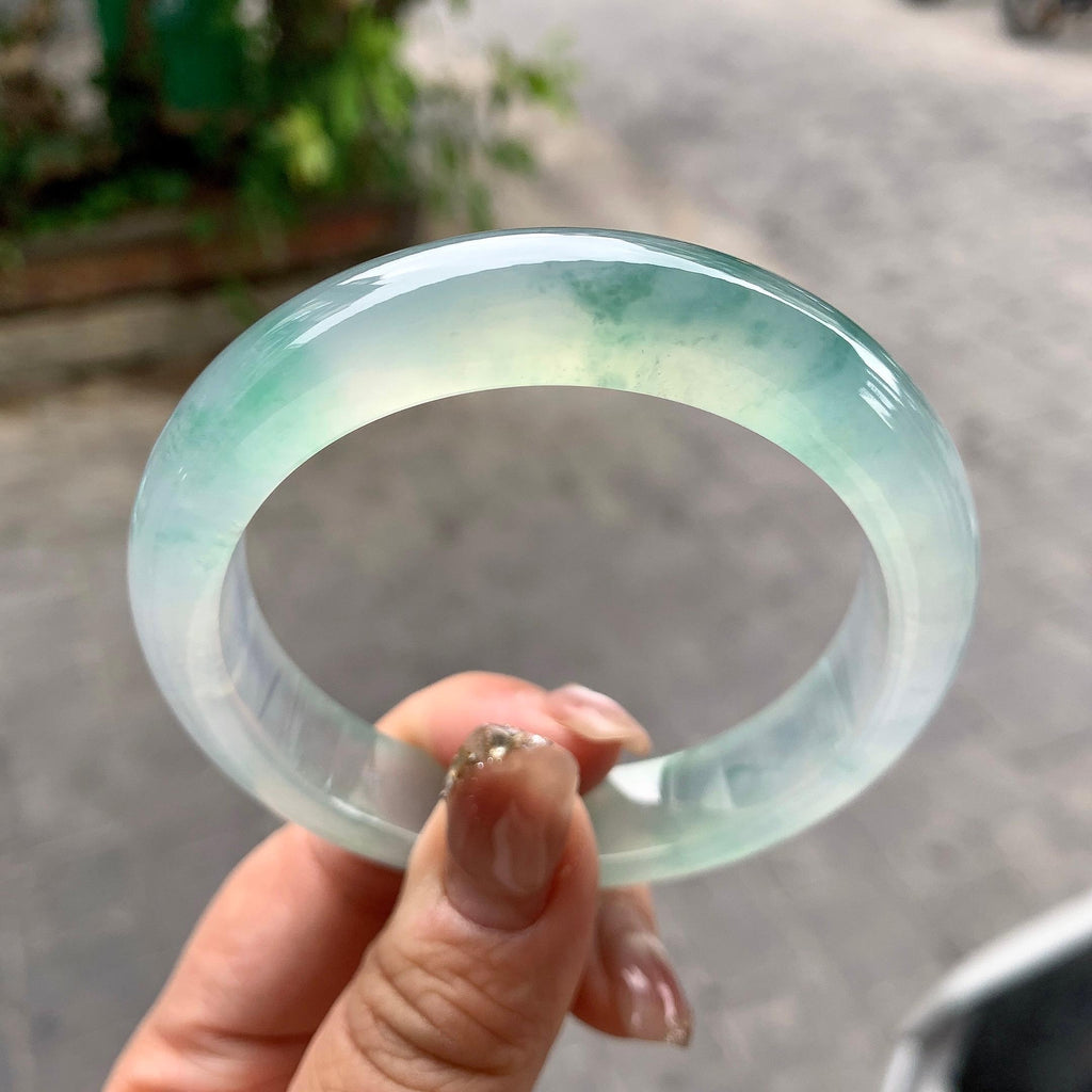 冰种飘花平安镯（57.2mm）（yc297185）