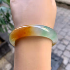 冰种黄加绿平安镯（51.7mm）（yc292639）