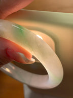 细糯种淡晴底正圈平安镯 56.7圈口 天然缅甸A货翡翠（yc381948）