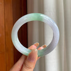 糯冰淡春底翡翠平安镯（56.3mm)（yc407454）