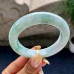 细糯种飘花正圈平安镯55圈           天然缅甸A货翡翠（yc460641）