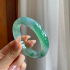 冰种飘绿花翡翠平安镯（55.7mm）（yc282507）