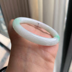 细糯种白底青圆条手镯（53.4mm）（yc293335）