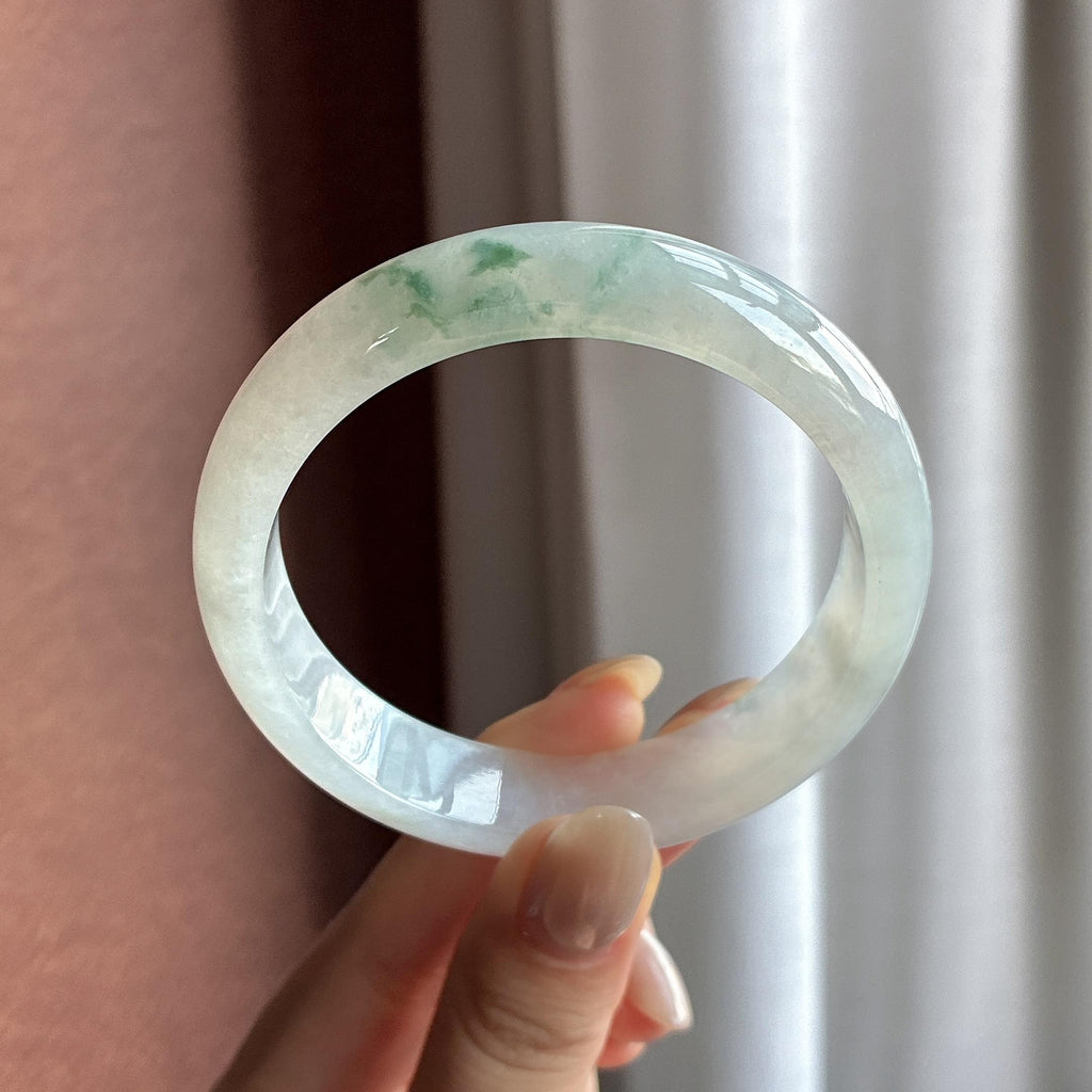 糯冰种飘花正圈平安镯 56圈（yc787772）
