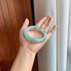 糯冰飘花翡翠平安镯（56.2mm）（yc365719）