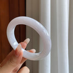 细糯冰淡春底翡翠平安镯（60mm）（yc274570）