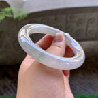 糯冰种飘花圆条手镯（56.7mm）（yc213132）