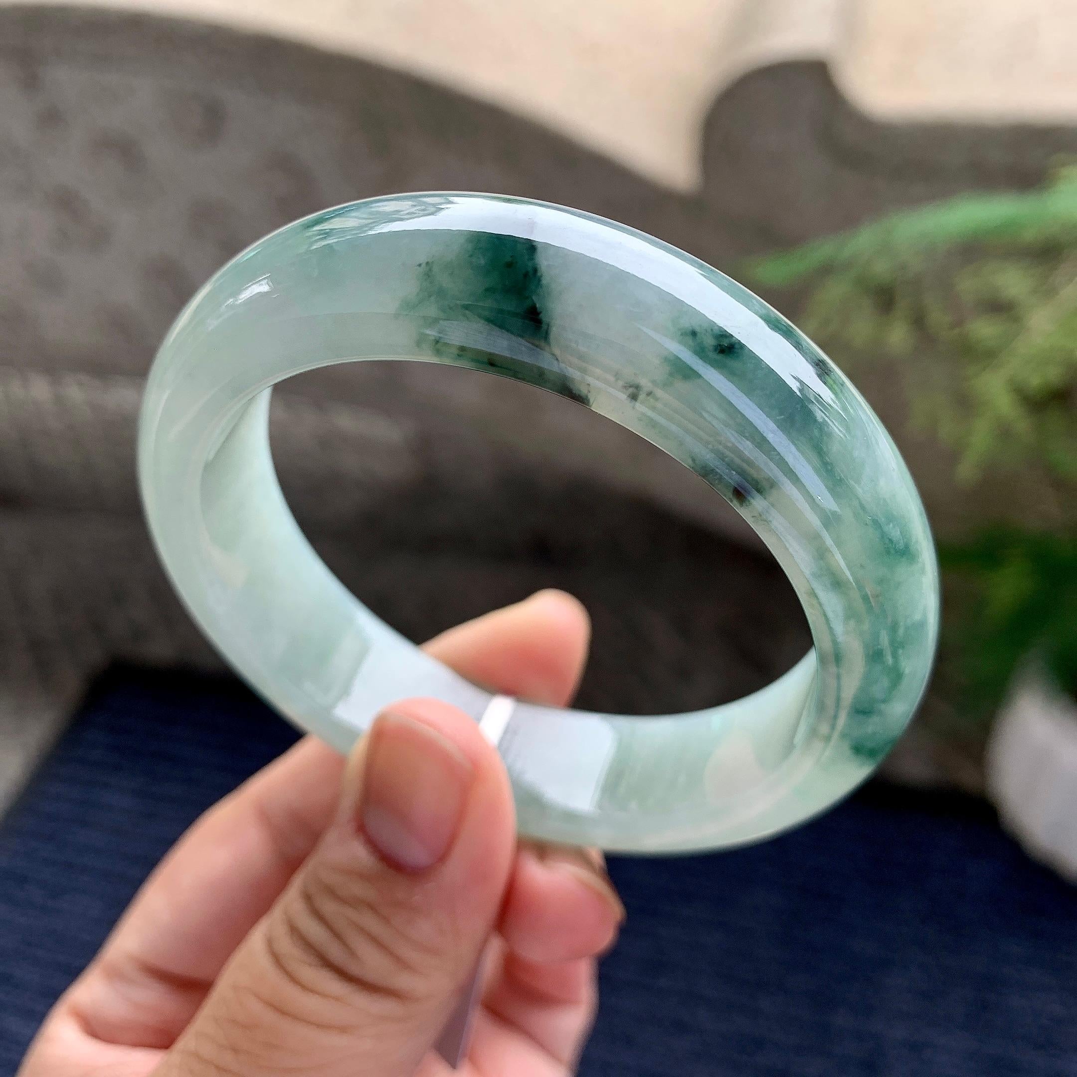 细糯种飘花宽版轮胎手镯（55.2mm）（yc228494）