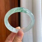 冰种飘花翡翠平安镯（56mm）（yc312874）