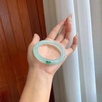 冰种飘花翡翠圆条手镯（53mm）（yc274440）