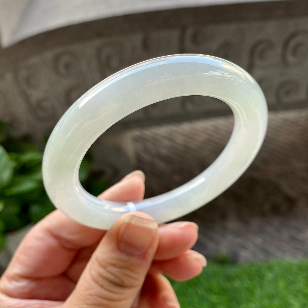 细糯种淡晴底圆条手镯（54.3mm）（yc304778）