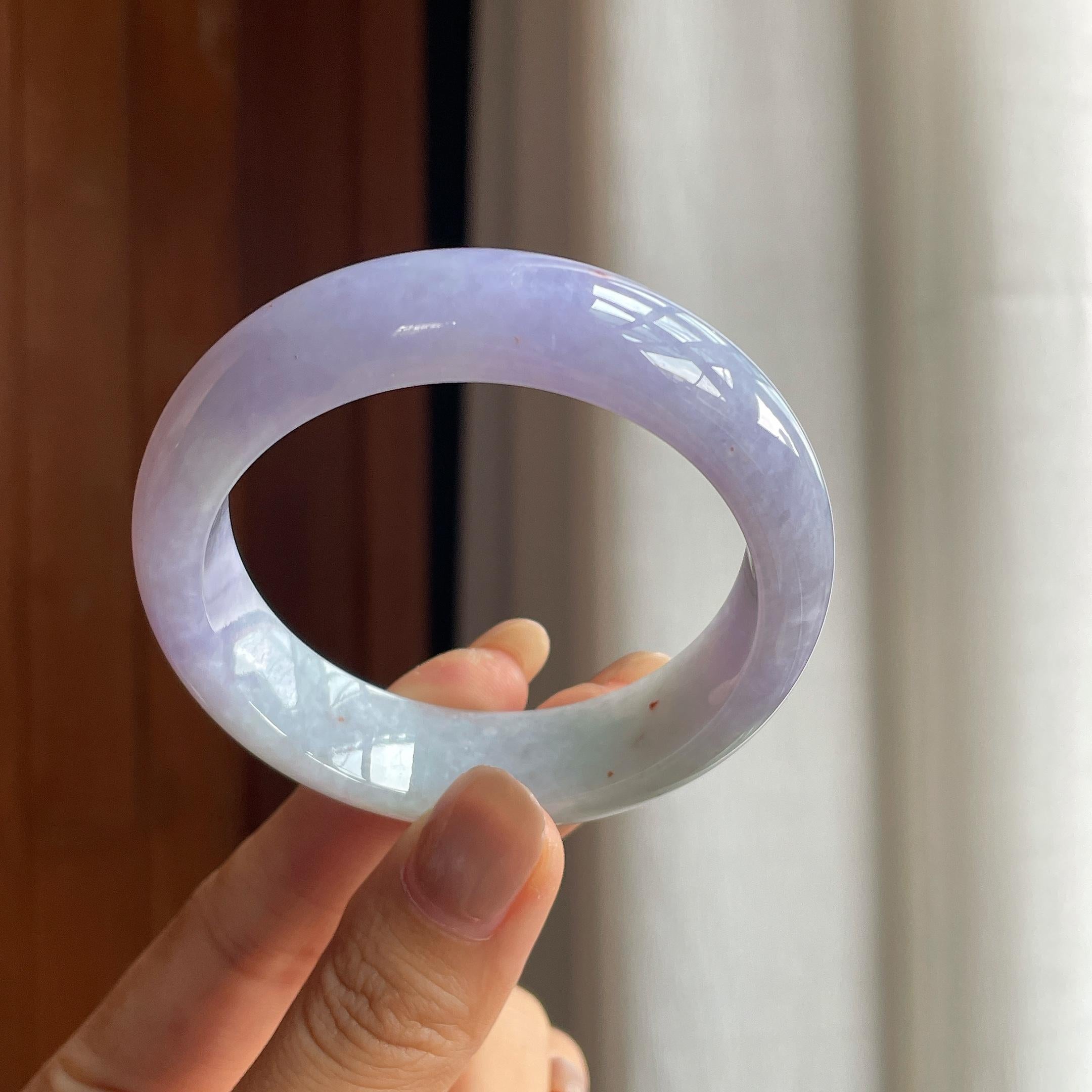 糯冰紫罗兰翡翠平安镯(52.3mm)（yc415371）