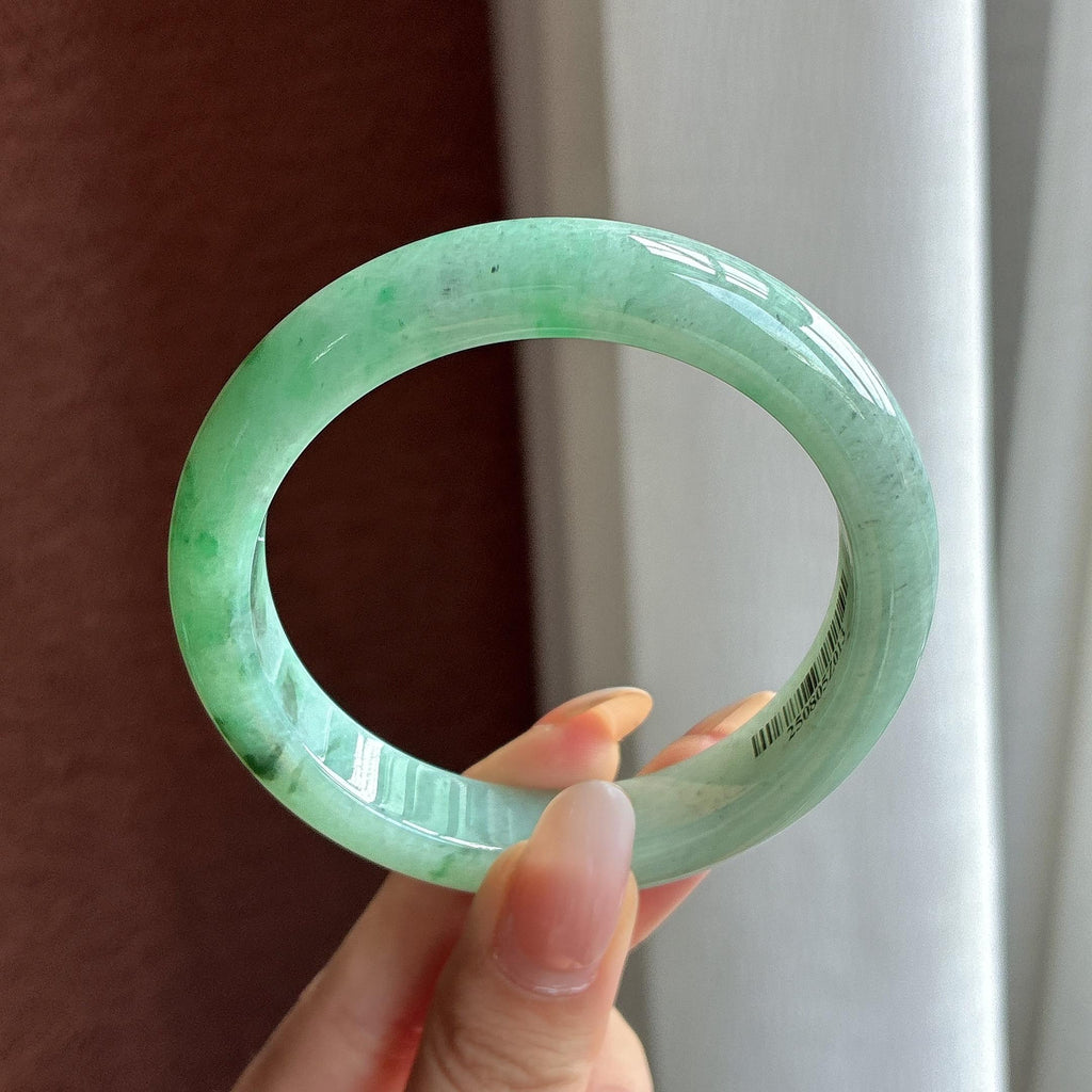 细糯冰飘花正圈平安镯 56圈（yc774783）
