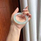 冰种飘绿光圆条手镯 53圈 天然缅甸A货翡翠（yc454624）
