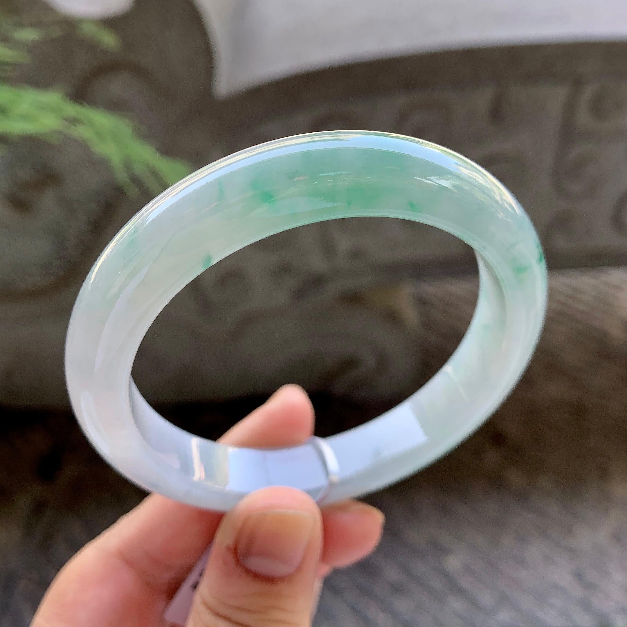 细糯种飘花平安镯（59mm）（yc199579）