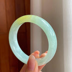 冰种黄翡翡翠平安镯（55.4mm)（yc345511）