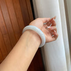 糯冰白月光翡翠平安镯（59.5mm）（yc268101）