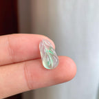 裸石冰种飘绿花翡翠叶子（yc249139）