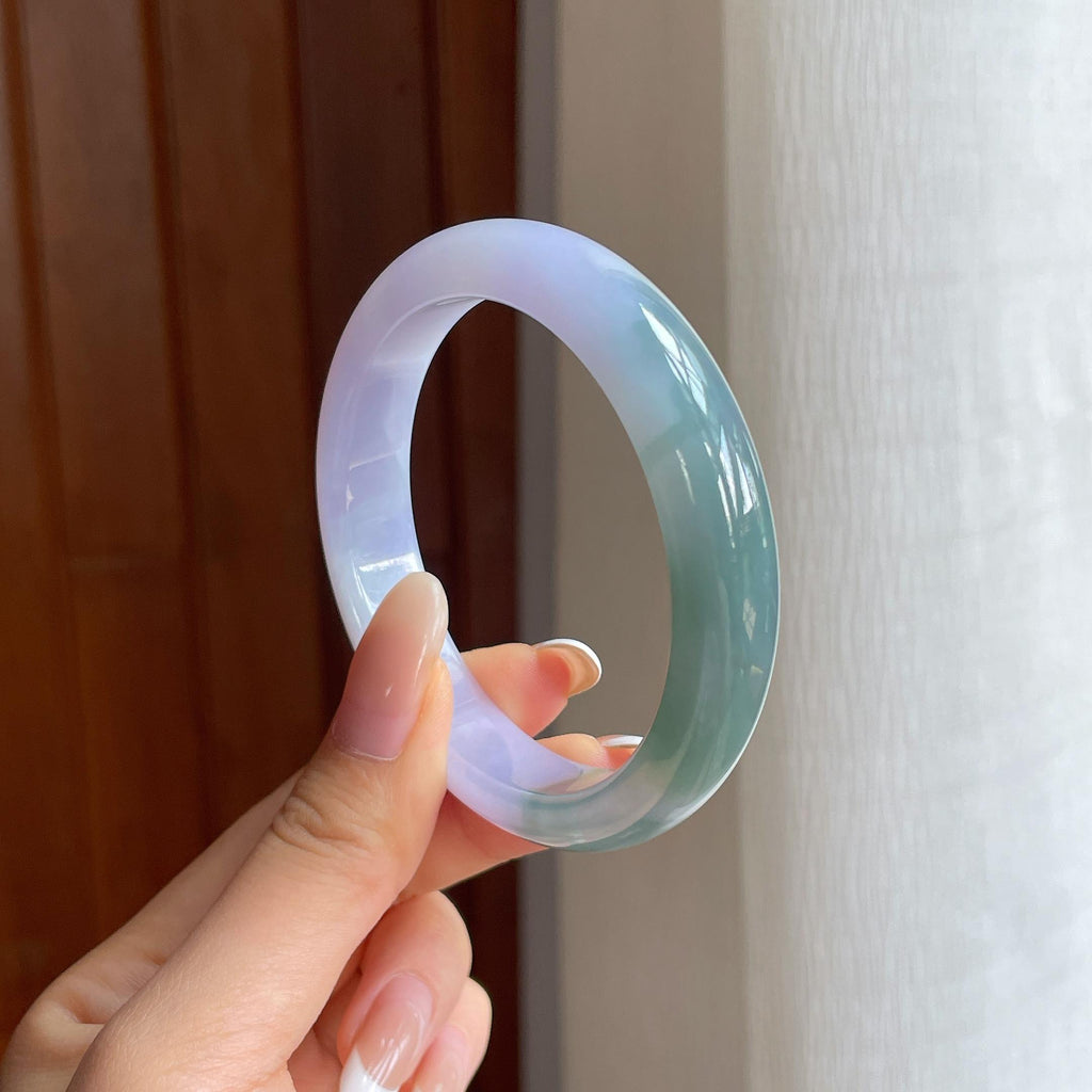 糯冰紫罗兰特色翡翠平安镯（56.4mm)（yc415329）