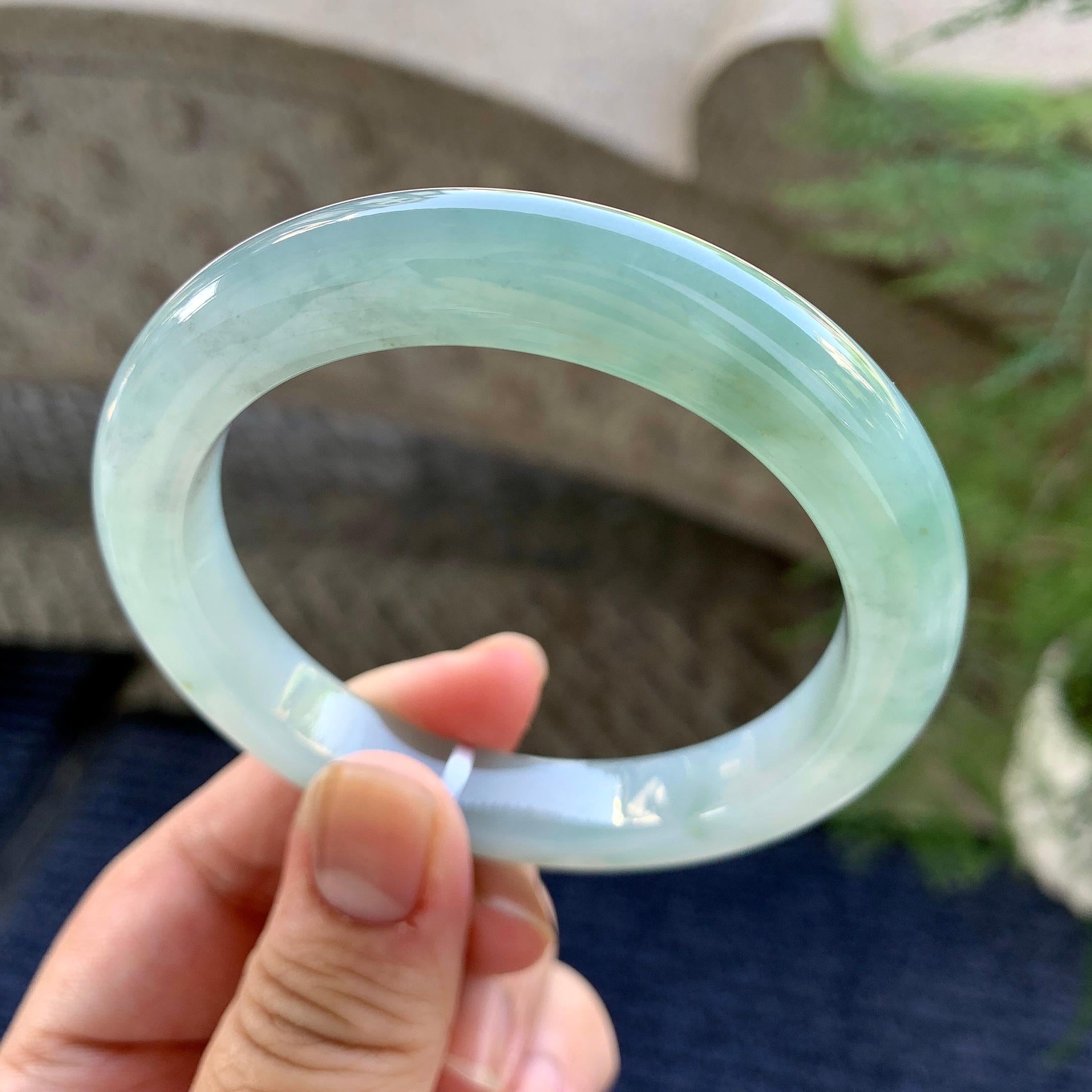 细糯种晴底飘花泥鳅背手镯（56mm）（yc249387）