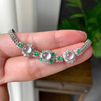 18K金钻镶冰种无色蛋面手链（yc215182）