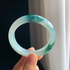 冰种飘花翡翠平安镯（56mm)（yc349376）