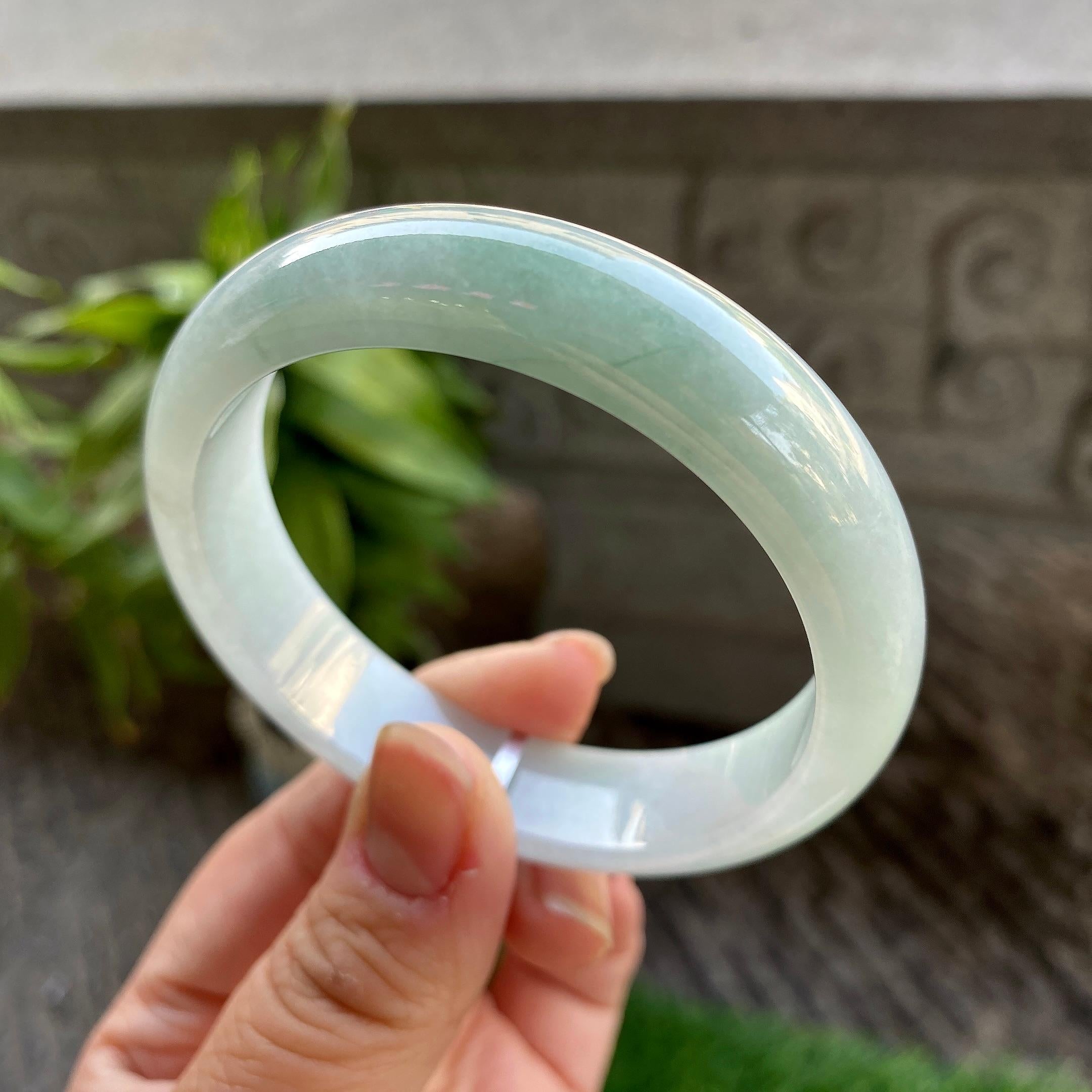 细糯种淡晴底平安镯（56.8mm）（yc311873）