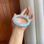 糯冰淡春彩翡翠平安镯（63.5mm）（yc289697）