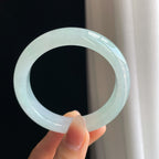 冰种淡春底翡翠平安镯（56mm）（yc326830）