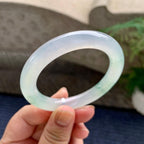 糯冰种飘花圆条手镯（51.8mm）（yc233916）