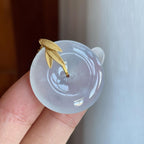 18k金扣冰种翡翠平安扣（yc257819）