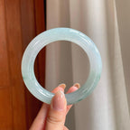 糯冰飘花翡翠圆条手镯（57.7mm)（yc373900）