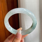 糯冰种飘花翡翠平安镯（56.5mm）（yc216825）