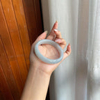 糯冰种带底色翡翠平安镯（58.8mm）（yc216827）
