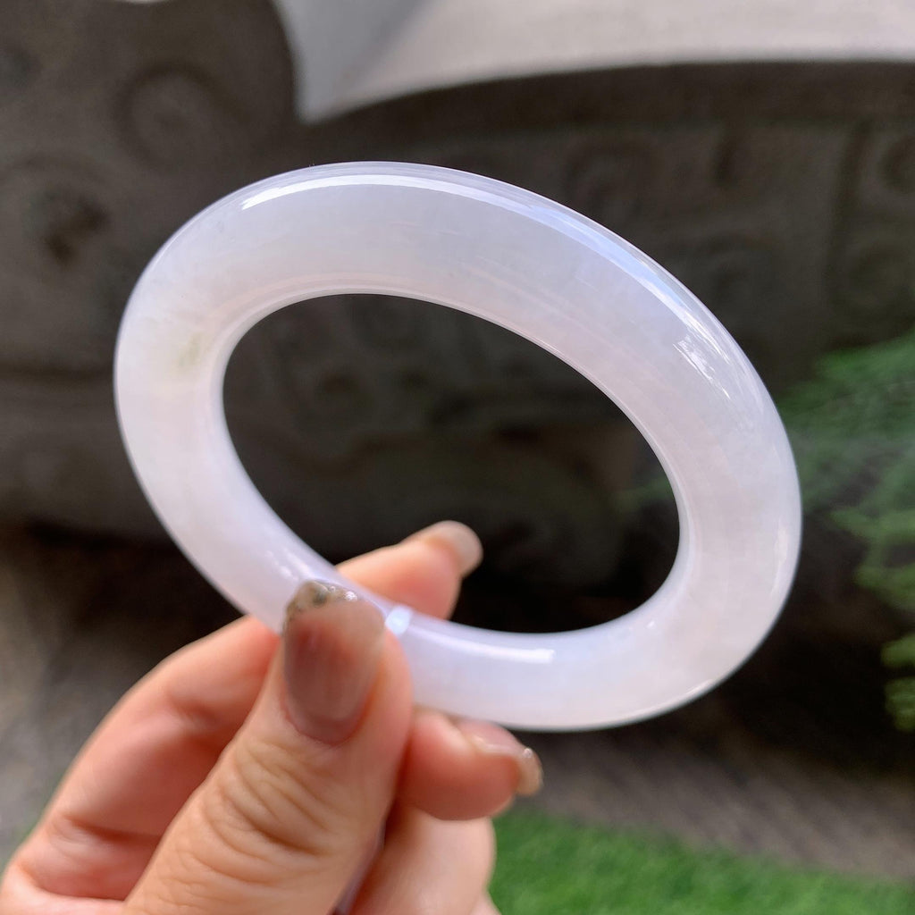 细糯种无色圆条手镯（50.5mm）（yc293331）