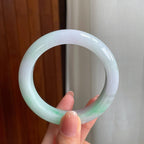 糯冰飘花翡翠平安镯（55.6mm)（yc342194）